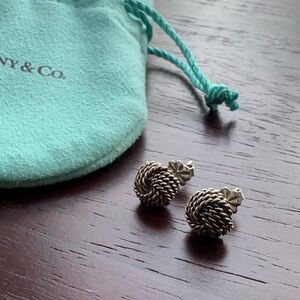 Authentic Classic Tiffany Twist Knot Earrings Sterling Silver